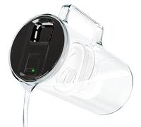 Wessper Water Filter Jug with LED Display, 3 L, Glass Water Jug with Activated Carbon Filter, Water Jug with Water Filter Cartridges for Drinking Water, BPA-Free, Black