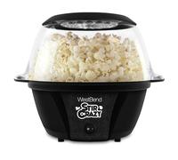 West Bend 82707B Stir Crazy Hot Oil Popcorn Popper, Popcorn Maker Machine with Large Serving Bowl Lid and Stirring Rod, 6 Qt, Black