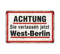 West Berlin WW2 Germany Sign Vintage Wall Décor Signs Art Decorations Tin Gift Retro Wall Home Bar Pub Vintage Cafe Decor, 8x12 Inch