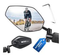 West Biking Bike Mirror - Automotive-Grade HD Bicycle Rear View Mirror, Stable Bicycle Mirror for 16-21mm Inner Diameter, 360° Adjustable Bar End Mirrors for MTB, E-Bike, Folding Bike (Left)
