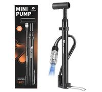 West Biking Mini Bike Pump - 120PSI Bicycle Pump with Gauge, Quick and Efficient Bike Pumps for All Bikes, Lightweight Portable Bike Pump, Schrader & Presta Valve Pump for Road & Mountain Bikes