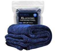 WEST BROS Microfiber Car Drying Towel 1300 GSM Double Twist Pile - Premium Extra Large Auto Wash Towel for Cars Trucks SUV - Super Absorbent Detailing Cleaning Cloth XL 102 x 61 CM, 1-Pack (Navy)