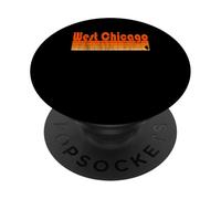 West Chicago, Illinois Retro 80s Style PopSockets Adhesive PopGrip