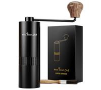West Coast Chef Manual Coffee Grinder - Manual Burr Grinder, Portable Coffee Grinder Manual - Espresso Hand Grinder Coffee - Manual Coffee Bean Grinder - Travel Coffee Grinder Hand (Black)
