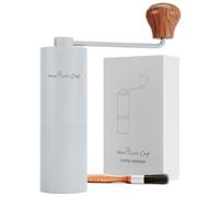 West Coast Chef Manual Coffee Grinder - Manual Burr Grinder, Portable Coffee Grinder Manual - Espresso Hand Grinder Coffee - Manual Coffee Bean Grinder - Travel Coffee Grinder Hand (White)