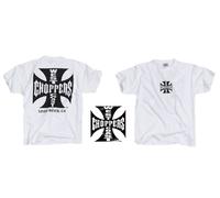 West Coast Choppers T-Shirt White Black Cross Iron Cross Logo