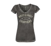 West Coast Choppers Go Fast V Neck T-Shirt Women BlackM Black