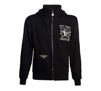 West Coast Choppers Men Zip Hoodie High Speed, Size:L, Color:Black