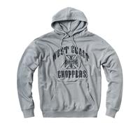 West Coast Choppers Oversize Grey Hoodie With Hood WCC Iron Tag Size L