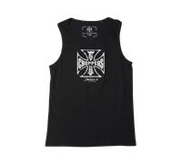 West Coast Choppers Worn Cross Wifebeater Tank Top Black3XL Black