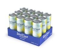 West Coast Cooler Original | Pre Mixed and Ready to Drink Wine Cooler | Tropical Fruit Flavoured | 4% ABV | Case of 12 x 250ml Cans