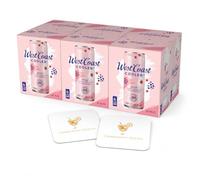 West Coast Cooler Rosé Wine Cooler Cans | 24 x 250 ml | 4% ABV | Red Berry Flavoured Ready to Drink Alcohol | with 2 Celebration Spirits Beer Mats