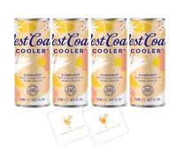 West Coast Cooler Sunburst 4 Pack Cans | 2x Celebration Spirits Premium Beer Mats