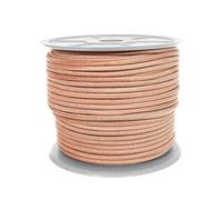 West Coast Paracord - 3 MM Round Genuine Leather Cord for Bracelets, Necklaces - Natural Leather Cord Color - 25 Yard Length