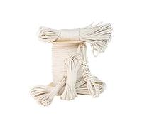 West Coast Paracord Diamond Braid Cotton Rope - All-Purpose Natural Sash Cord - Durable and Lightweight (100 Feet, 1/8 Inch)