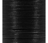 West Coast Paracord Genuine Leather Cord, 2mm, Black, 25 Yards, Beading Cord