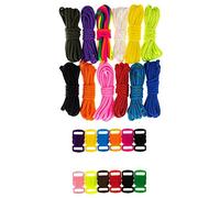 West Coast Paracord Rainbow Paracord Bracelet Kit - 12 Colors - Paracord Hanks with Assorted Buckles - Crafting and Outdoor Use - 10 Feet Per Hank