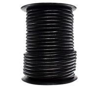 West Coast Paracord Round Leather Cord (Black, 5mm - 10 Yards)