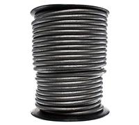 West Coast Paracord Round Leather Cord (Grey, 5mm - 10 Yards)