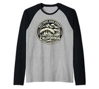 West Coast Since Sunrise California Surf Bear Vintage Raglan Baseball Tee