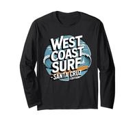 West Coast Surf Santa Cruz Retro Ocean Wave Graphic Long Sleeve T-Shirt