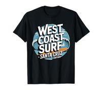 West Coast Surf Santa Cruz Retro Ocean Wave Graphic T-Shirt