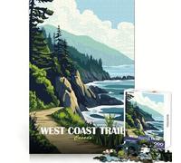 West Coast Trail Canada Landscape Art Jigsaw Puzzles 1000 Pieces for Teenagers Mind Challenge Peaceful Fun Seamless Fit Bday Surprise (38x52cm)