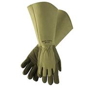 West County Gardener West Chester Protective Gear 054M/S Gauntlet Rose Gloves - Small, Moss, Gardening Gloves w/Elastic Wrist, Reinforced Fingers, Palm, and Thumb