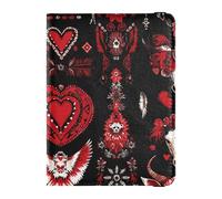 West Cowboy Ethnic Art Valentine's Day Leather Passport Cover with RFID Blocking Passport Case Travel Documents Wallet Waterproof