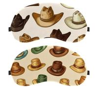 West Cowboy Hats Beige Background 2-Pack Light-Blocking Soft Breathable Eye Masks Sleep Mask Eye Patch