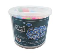 West - Craft Bucket Large Art & Craft Bucket Starter Set-Including Scissors, Stickers, Coloured Pencils, Pipe Cleaners, Glitter, neon Holographic Card, Much more, Mixed, Multicolour, 22x22x18.5 cm