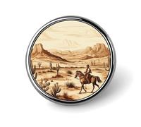 West Desert Cactus with Cowboys Riding Horses Blank Round Badges Round Badge DIY Pin Back Buttons Clear Button Pins for Craft Projects Badge Making Accessories