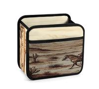 West Desert Cactus with Cowboys Riding Horses Car Backseat Organizer with Clear Tablet Holder, Multi Pockets Waterproof Oxford Kick Mat Storage Bag, Universal Auto Seat Back Storage Caddy for Drinks
