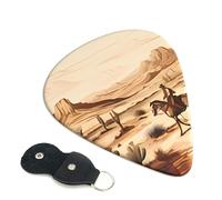 West Desert Cactus With Cowboys Riding Horses Guitar Picks 6-Pack - Pick Set (0.46mm / 0.71mm / 0.96mm) Suitable For Guitar And Ukulele Playing