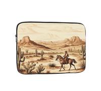 West Desert Cactus with Cowboys Riding Horses Laptop Case Sleeve 10 inch, Shockproof Protective Notebook Case Travel Laptop Bag Briefcase for Men Women Computer Cover Waterproof Computer Carrying Bag