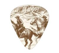 West Desert Cactus With Cowboys Riding Horses Premium Bass Electric Guitar Picks,Guitar Plectrum For Unparalleled Musical Experience