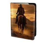West Desert Cactus with Cowboys Riding Horses2 print Passport Cover, Passport Holder Cover Wallet Passport Wallet Case for Cards and Documents