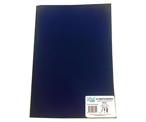 West Design - A3 Sketchbook, 140gsm, 40 White Pages, Stapled Laminated Blue Cover, Crisp, Acid Free Plain, Blank Paper, Sketch, Draw, Journal, Scrapbook, Drawing Pad, Notebook, Home, Art Supplies