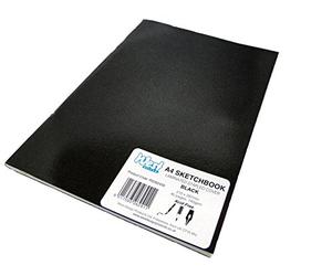 West Design - A4 Sketchbook, 140gsm, 40 White Pages, Stapled Laminated Black Cover, Crisp, Acid Free Plain, Blank Paper, Sketch, Draw, Journal, Scrapbook, Drawing Pad, Notebook, Home, Art Supplies
