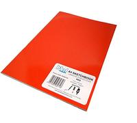 West Design - A4 Sketchbook, 140gsm, 40 White Pages, Stapled Laminated Red Cover, Crisp, Acid Free Plain, Blank Paper, Sketch, Draw, Journal, Scrapbook, Drawing Pad, Notebook, Home, Art Supplies