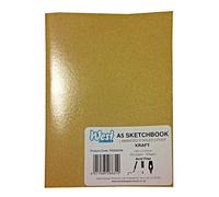 West Design - A5 Sketchbook, 140gsm, 40 White Pages, Stapled Laminated Kraft Cover, Crisp, Acid Free Plain, Blank Paper, Sketch, Draw, Journal, Scrapbook, Drawing Pad, Notebook, Home, Art Supplies