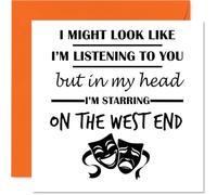 West End Birthday Card for Men Women - In my Head - Happy Birthday Card for Dad Son Wife Grandad, 145mm Bday Greeting Cards