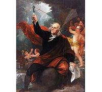 West Franklin Drawing Electricity Sky Lightning Painting Art Print Canvas Premium Wall Decor Poster Mural