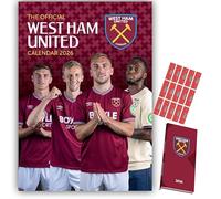 West Ham Calendar 2026 A3 Wall Calendar & West Ham Slim Diary Gift Set with FREE Organsing Stickers Included