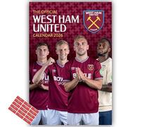 West Ham Calendar 2026 A3 Wall Hanging Calendar with FREE Organising Stickers Included
