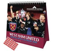 West Ham Calendar 2026 - Desk Easel Flip Calendar with FREE Organising Stickers Included