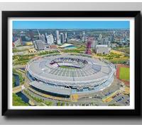 West Ham FC Gifts, London Stadium Framed Print, Poster, Wall Art, Football Club Memorabilia. The Hammers. (Black Frame, 53cm x 43cm)
