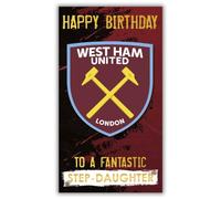 West Ham Football Club Birthday Card. Comes with Stickers to Personalise with your Caption, Mum, Dad, Grandson, Boyfriend, Open Birthday Card, WH105