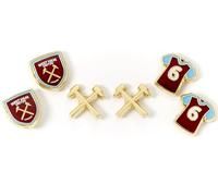 West Ham United Earring Stud Set, 3 Pairs, Club Crest, Crossed Hammers and Kit Designs, Official Merchandise