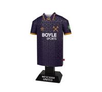 West Ham United FC 25/26 Third Metal Football Shirt - Officially Licensed Miniature Alloy Replica Jersey Collectible Display Gift - Personalise Customisable Name & Number Decals